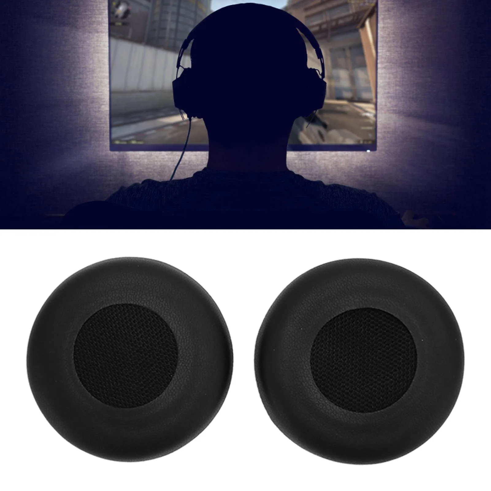 Coussinets d'oreille de remplacement professionnels en cuir protéiné pour casques Jabra Evolve 20, 20se, 30, 30II, 40, 65, 65+