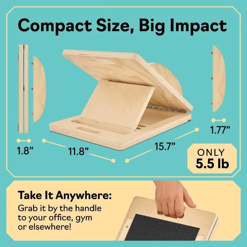 Planche inclinée A17F avec 6 angles de pente transformable en planche d'équilibre pour un étirement efficace des mollets et des squats