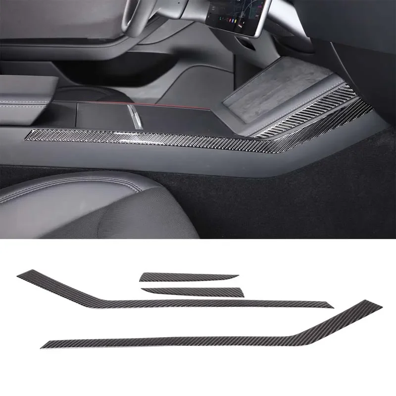 

For Tesla Model 3 2023 2024 soft Carbon Fiber Car Central control side Panel Trim Decorative Stickers Car Accessories