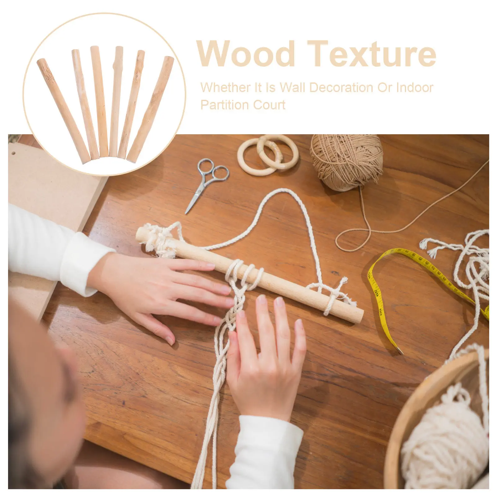 6Pcs Solid Wood Driftwood Logs Rustic Natural Branches for Wall Hanging Garden Fence Decor Driftwood Craft Sticks for Indoor