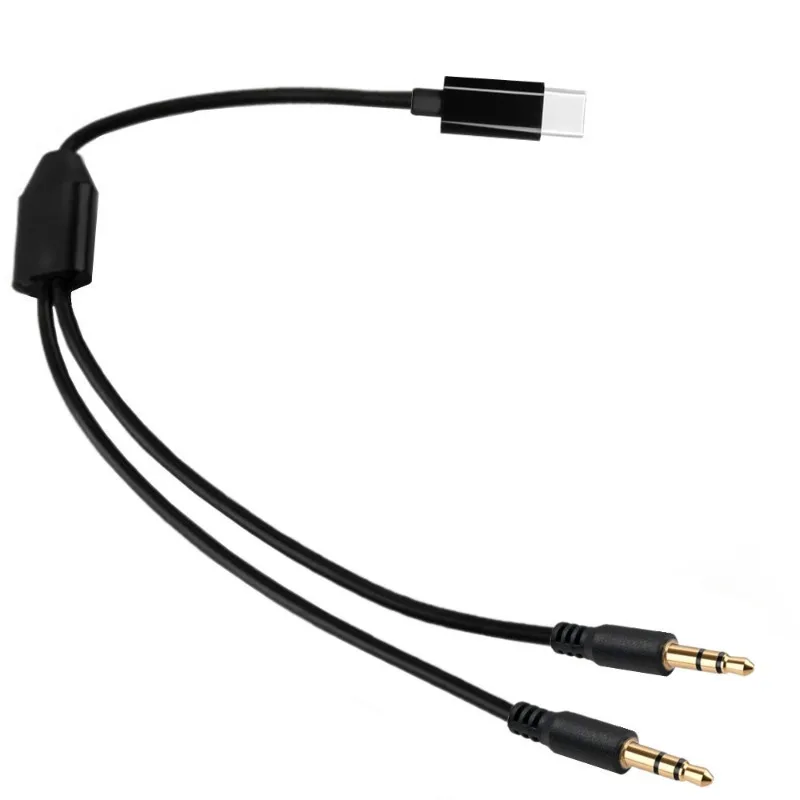 1Meter  One Point Multi-head USB Type- C Male To 3.5mm Grade 3 Male Band Digital Audio Chip Audio Cable Headphone Cable