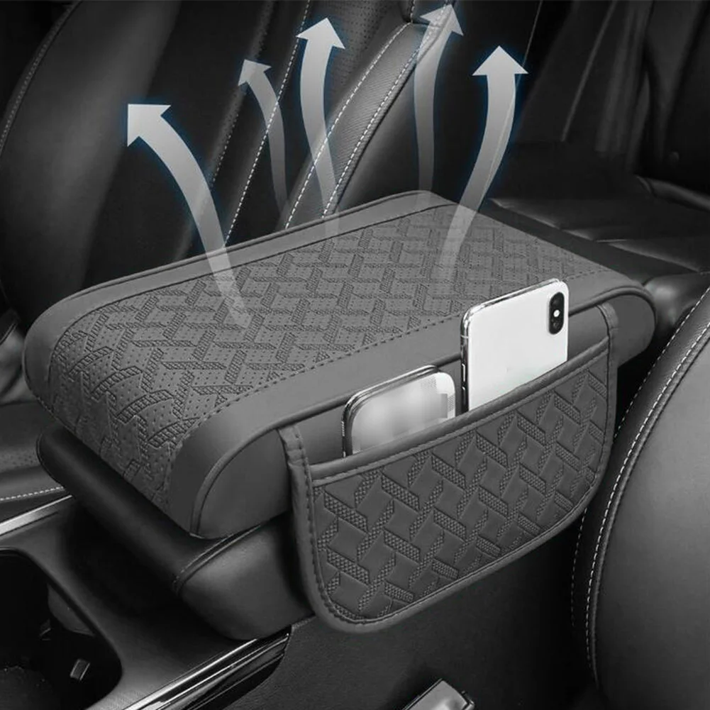 Car Armrest Mat Made with for pu Leather Material and Side Storage Pockets for Sedans SUVs Interior for Fit and Durability Focus