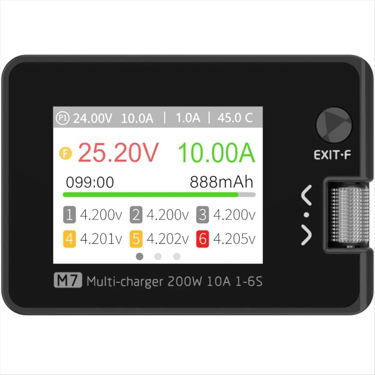 SSR M7 200W 10A DC Balance Charger Discharger for 1-6S Lipo Battery with Voltage Servo Checker ESC Tester Receiver LCD IPS
