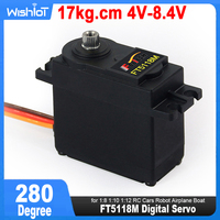 FT5118M Digital Servo 17kg.cm Standard Overload Protection 280° Steel Metal Gear for 1:8 1:10 1:12 RC Cars Robot Airplane Boat