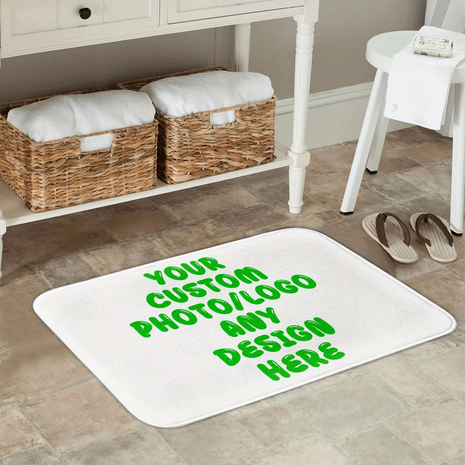 Personalized Custom Floor Mat Custom Photo/logoRectangle Area Rugs Soft Carpet Rug for Bathroom Living Room Indoor Home Decor