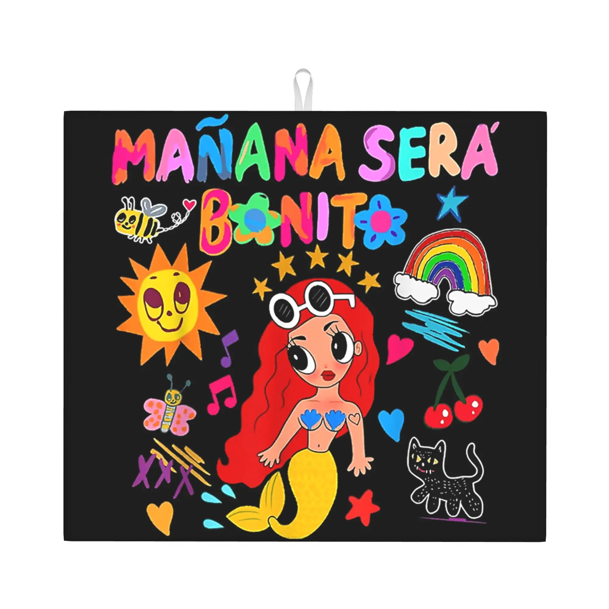 Drying Mat For Kitchen Manana Sera Bonito Colombian Singer Karol G Barware Tableware Oil Proof Washable Kitchen Sink Drying Pad