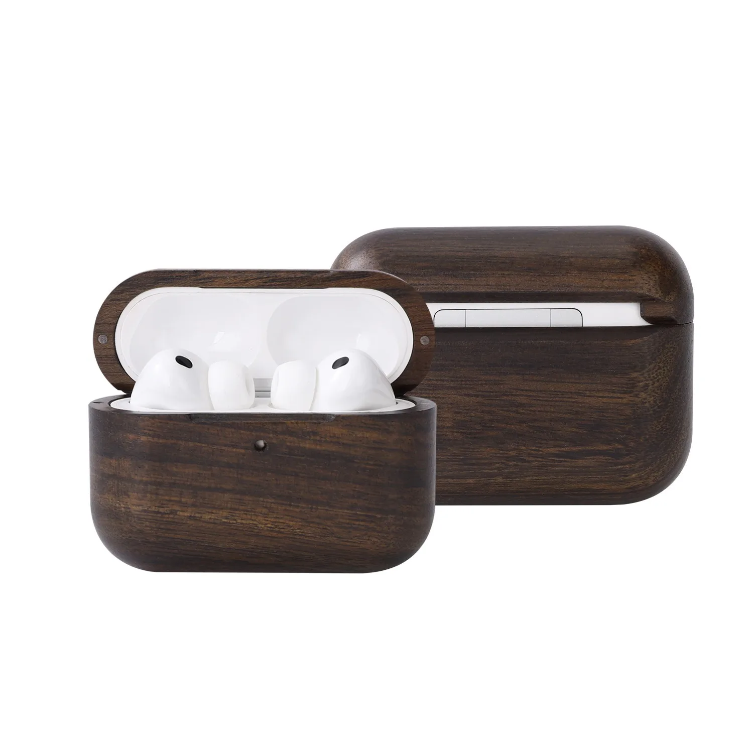 Luxury High-end Solid Wood Earphone Case for Airpods Pro 2 Pro3 (2025) & Airpods 4 3 2 1 Full Protection Hard Cover+Short Strap