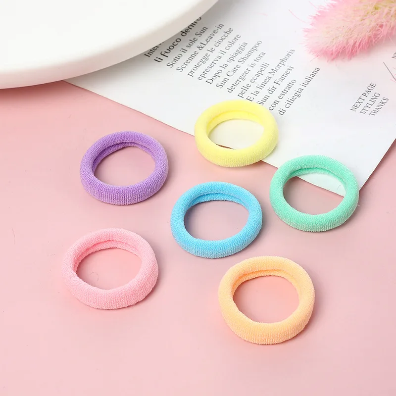 100/300/500PC Basic Elastic Hair Bands For Girls Colorful Nylon Ponytail Hold Scrunchie Rubber Band Kid Fashion Hair Accessories