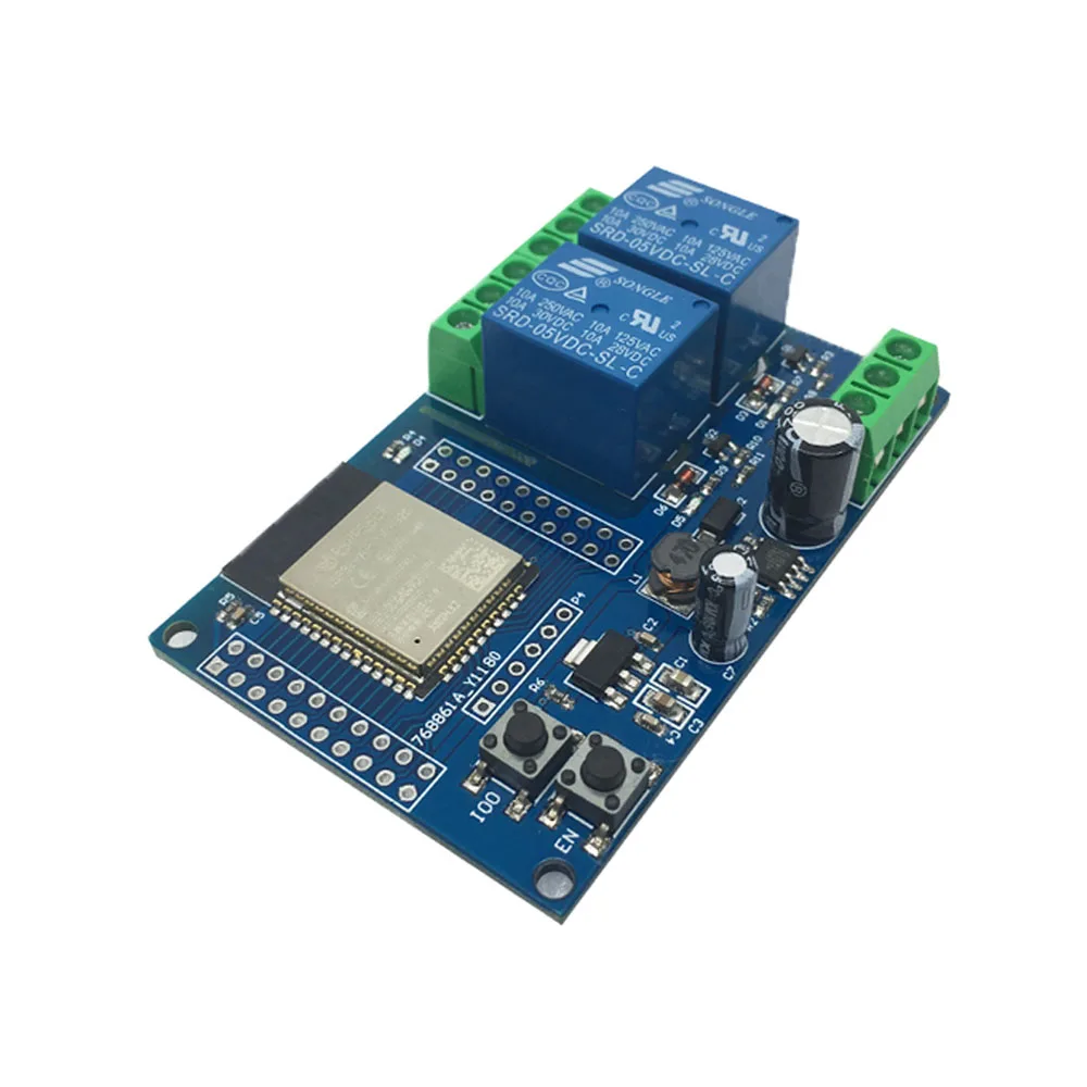 DC5-60V Power Supply Dual-channel WIFI BLE Relay Module ESP32-WROOM Development Board Secondary Development Suitable for Arduino