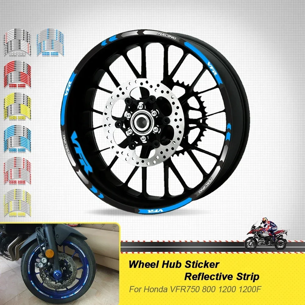 Motorcycle Accessories Wheels Hub Stickers Rim Reflective Stripe For Honda VFR750 VFR800 VFR1200 VFR1200F VFR 750 800 1200 1200F