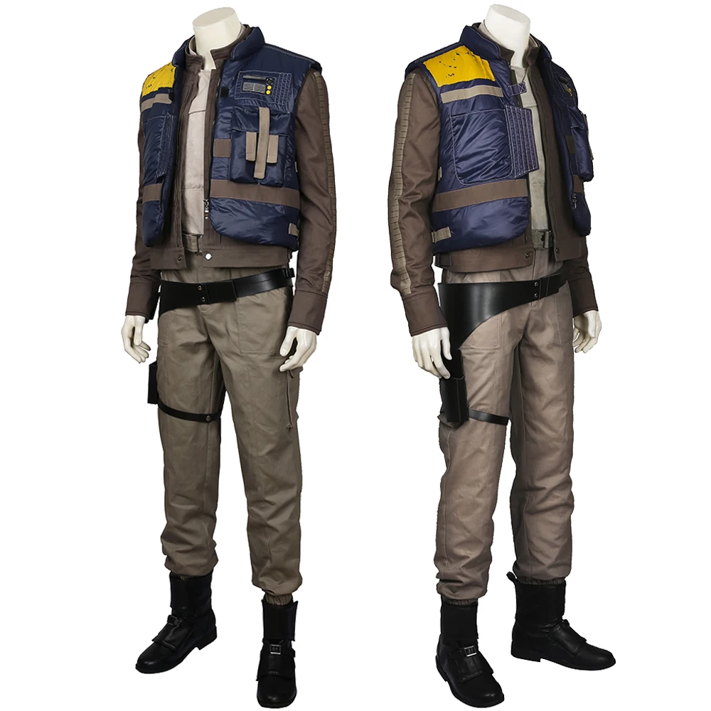 Rogue One Cosplay Cassian Andor Costume Halloween Superhero Fancy Captain Outfit With Vest Adult Battle Suit