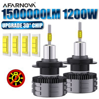 1200W 3D°H11 HB3 LED Car Headlight Bulb Canbus 1500000LM Csp Chip H1 9005 Auto Light H8 H9 LED Bulb Headlamp 6000K 1:1 Plug Play