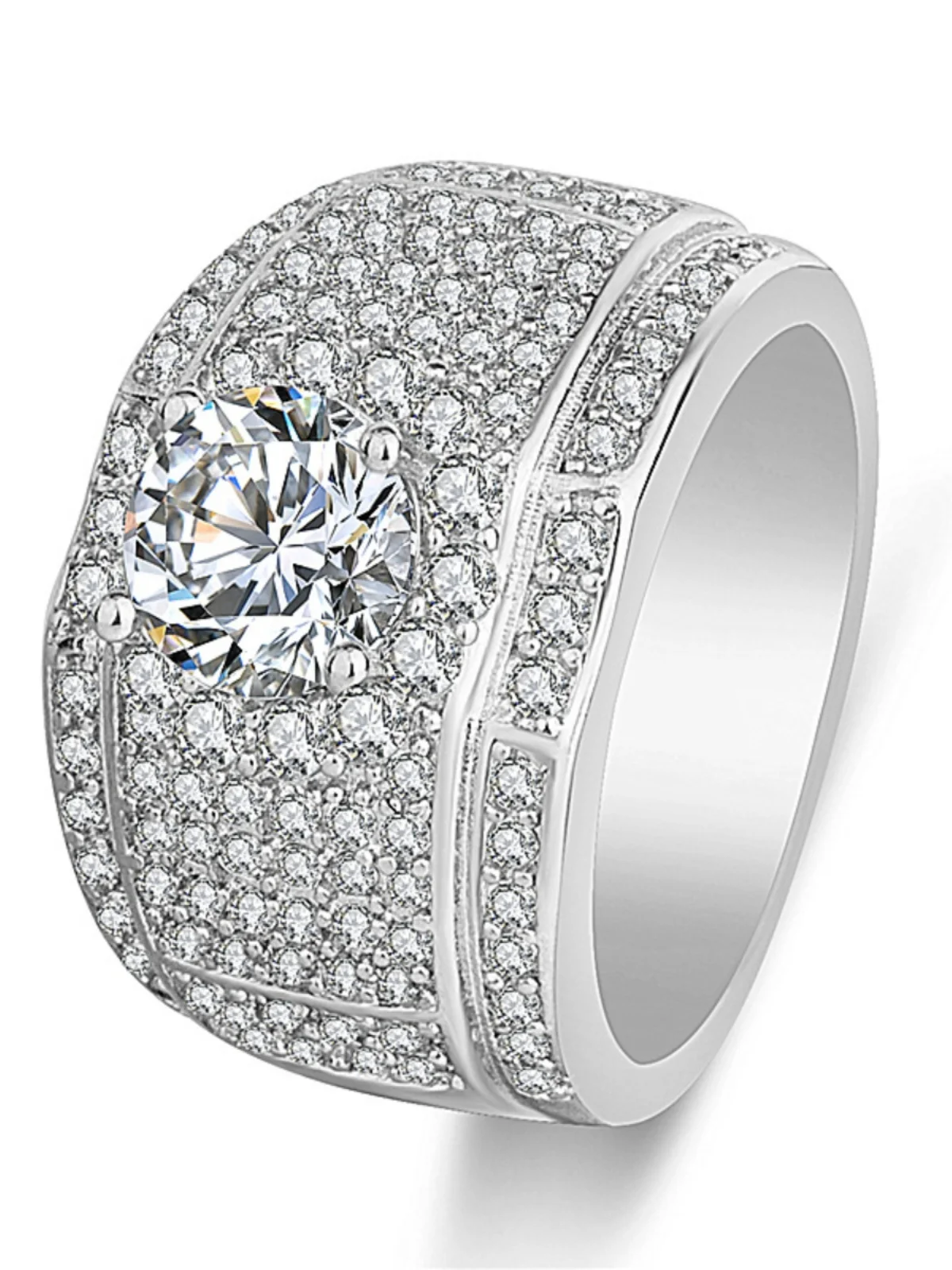 

Мужское кольцо Dominant, встроенное кольцо Diamo Ele, серебряные украшения, модный мужской аксессуар, бесплатный сейчас