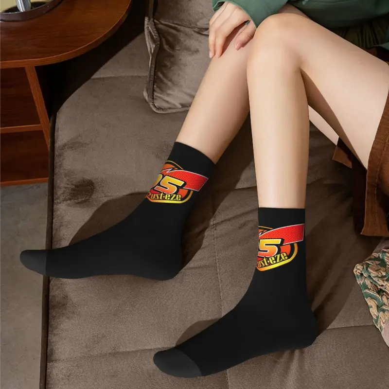 Cool Mens Number 95 KaChow Dress Socks Unisex Breathbale Warm 3D Printed Lightning McQueen Crew Socks