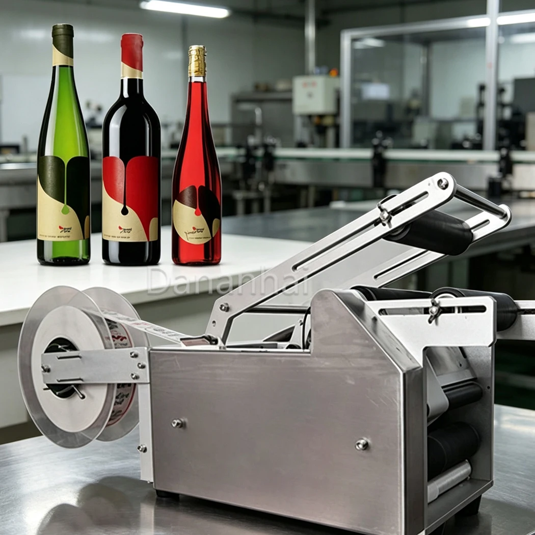 Plastic Bottle Labeling Machine Semi Auto Round Jar Label Applicator for Beverage Food Sticker Label Work