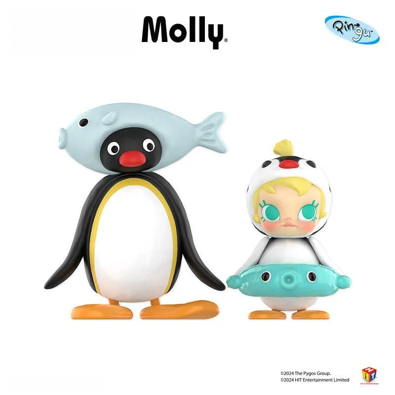 New Model Baby Molly × Pingu Fish Fun Aboundscutemodel Dolls  Pvcnew Fashion Ornaments Figures Collectible Toy Holiday Gifts