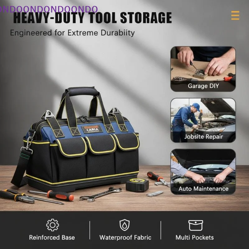Waterproof Multifunctional Tool Bag Thick Oxford Cloth for Electricians Car Repair Outdoor Working Use