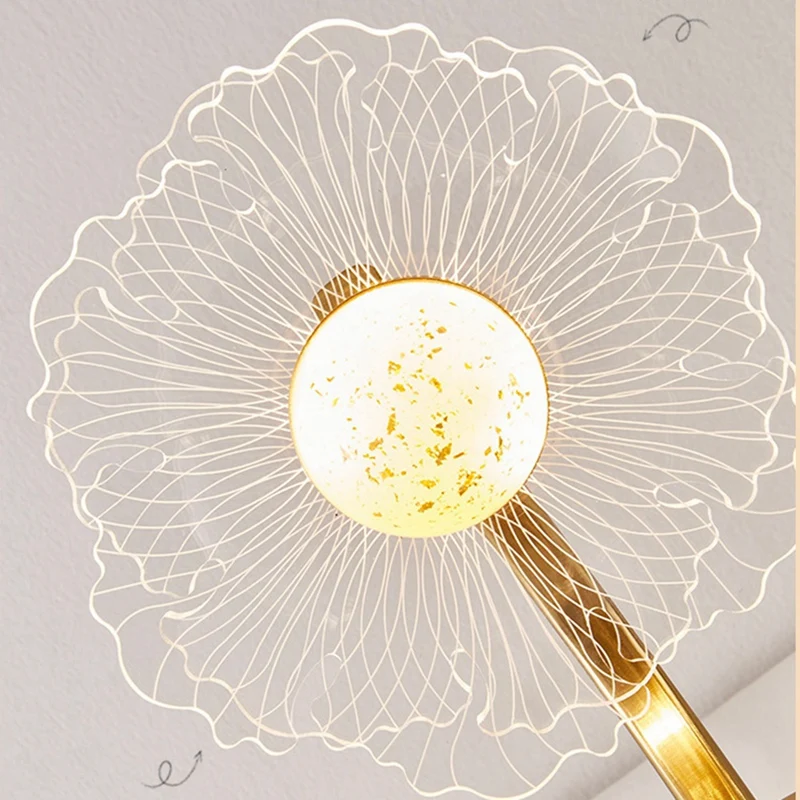 Lámpara de mesa de girasol acrílica creativa, luz Led decorativa de ambiente para dormitorio, USB, gran oferta