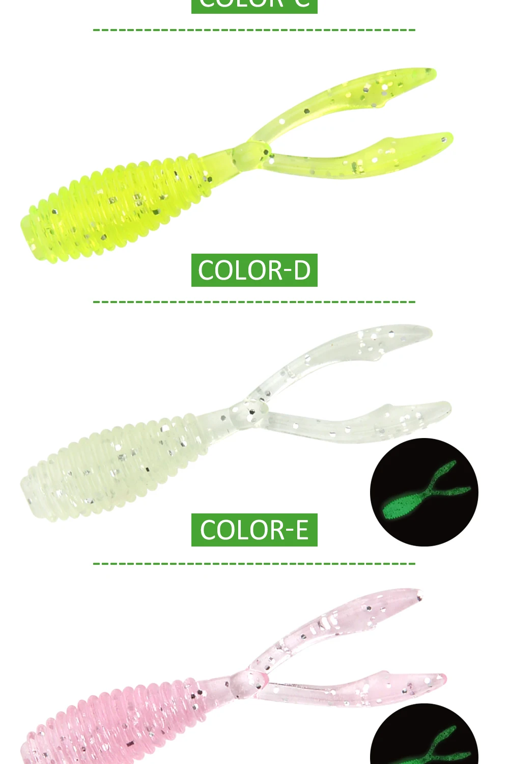 Palisander Great Finesse Creature Köder Weicher Köder 3,6 cm Rock Fishing Double Tail Künstlicher Swimbait Shad Wurm Angelgerät – Detail 6