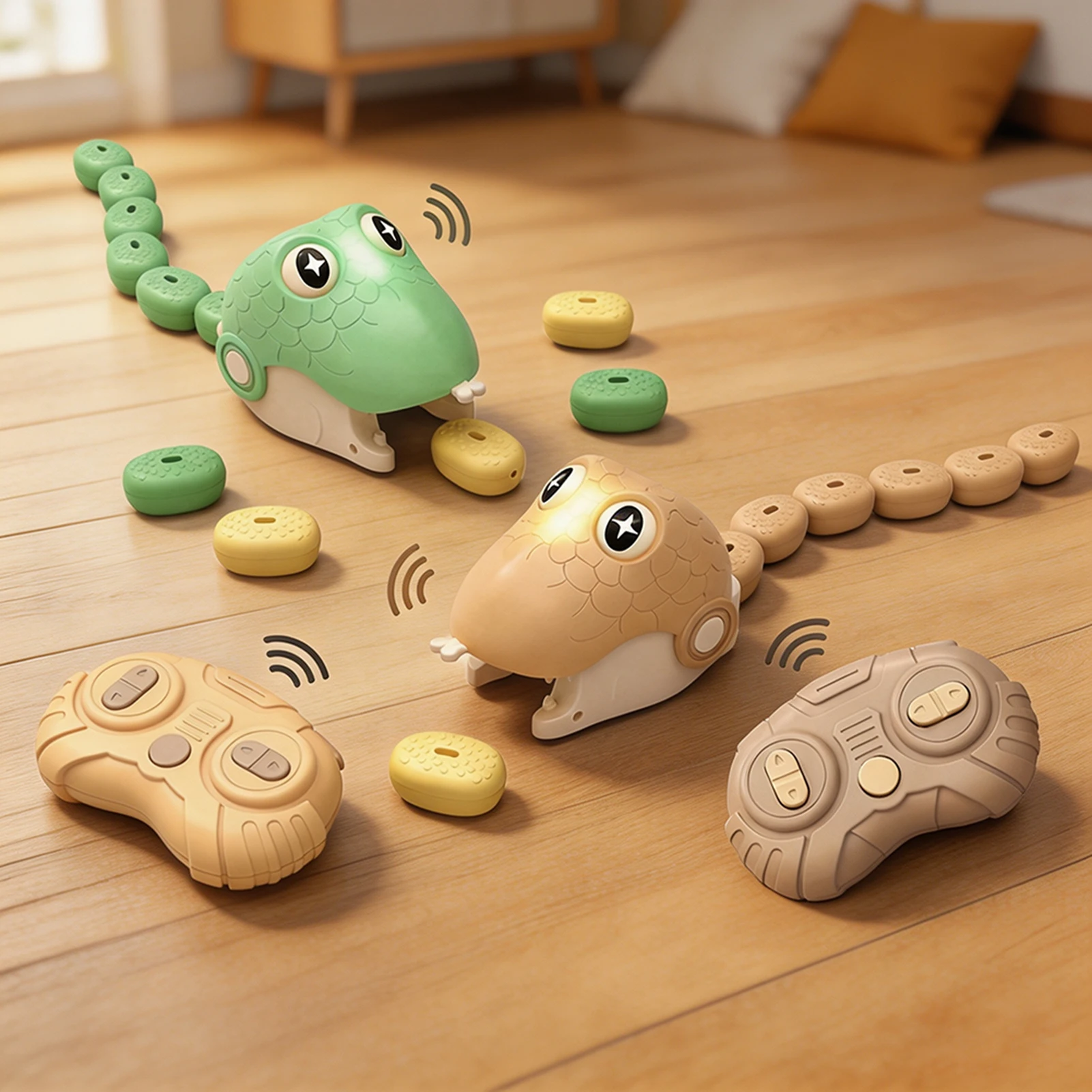 Remote Control Snake Toy For Kids Magnetic Snake Game Toy Eating Itself With Modulars Blocks Stem Learning Toy