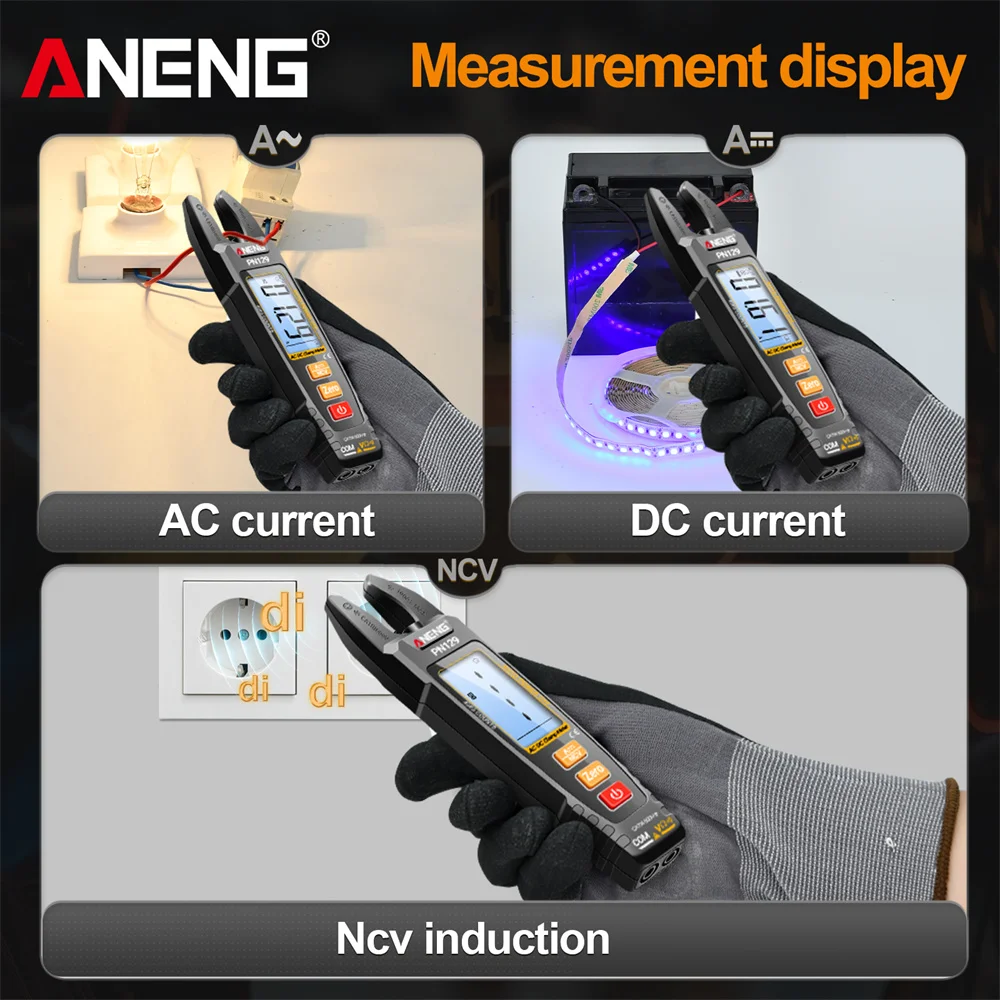 ANENG PN129 Multimetro a pinza digitale Misuratore di tensione CA/CC 4000 conteggi Capacità NCV Ohm Tensione Corrente Tester Strumenti