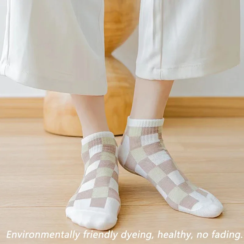 Носки короткие женские в винтажном стиле, тонкие короткие с цветочной 3D текстурой, чулочно-носочные изделия для девушек, 5 пар, весна-лето