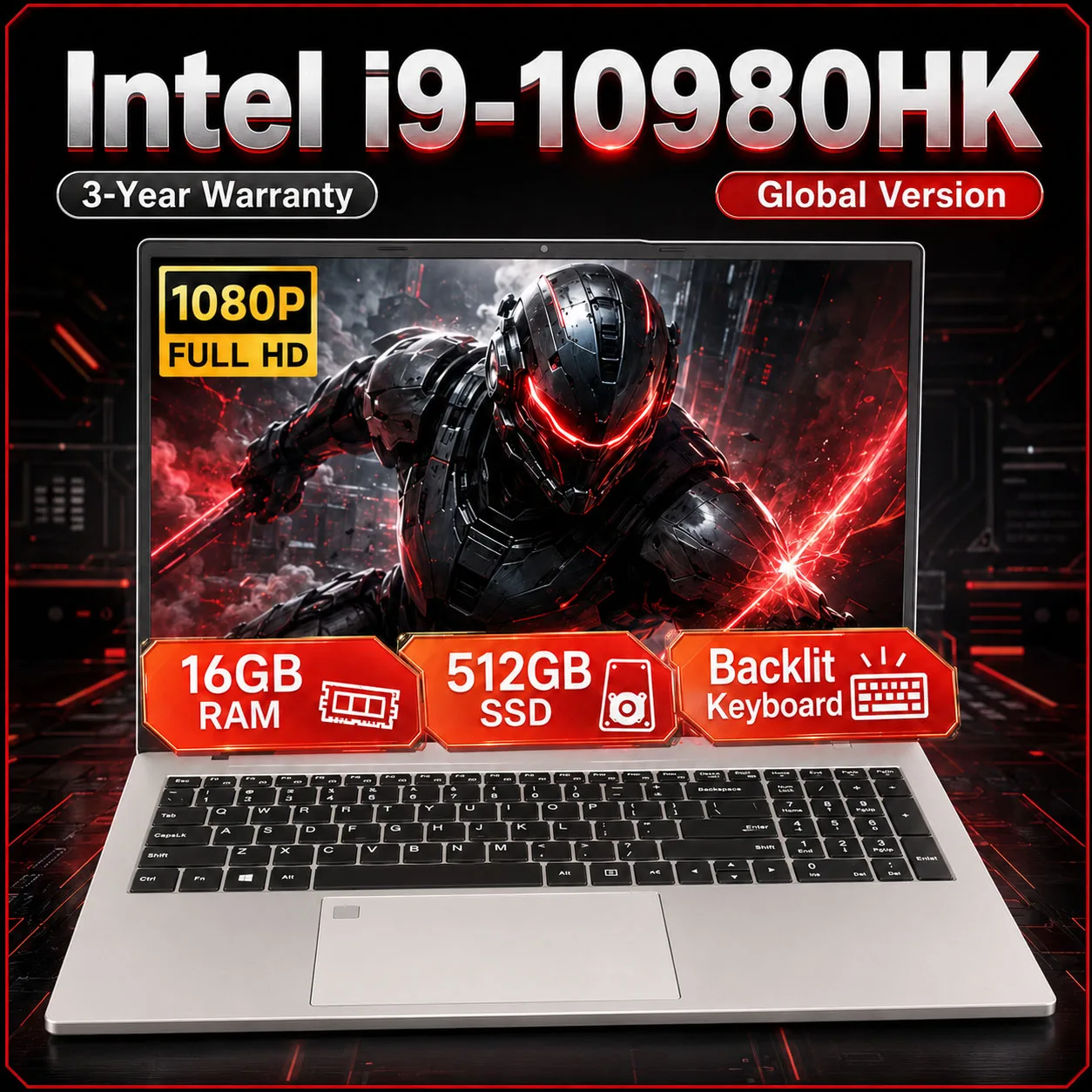 Core I9-10980HK Laptop 16GB RAM 1TB/2TB SSD Backlit Keyboard Fingerprint Unlocking Function Gaming and Business Dual Use Laptop