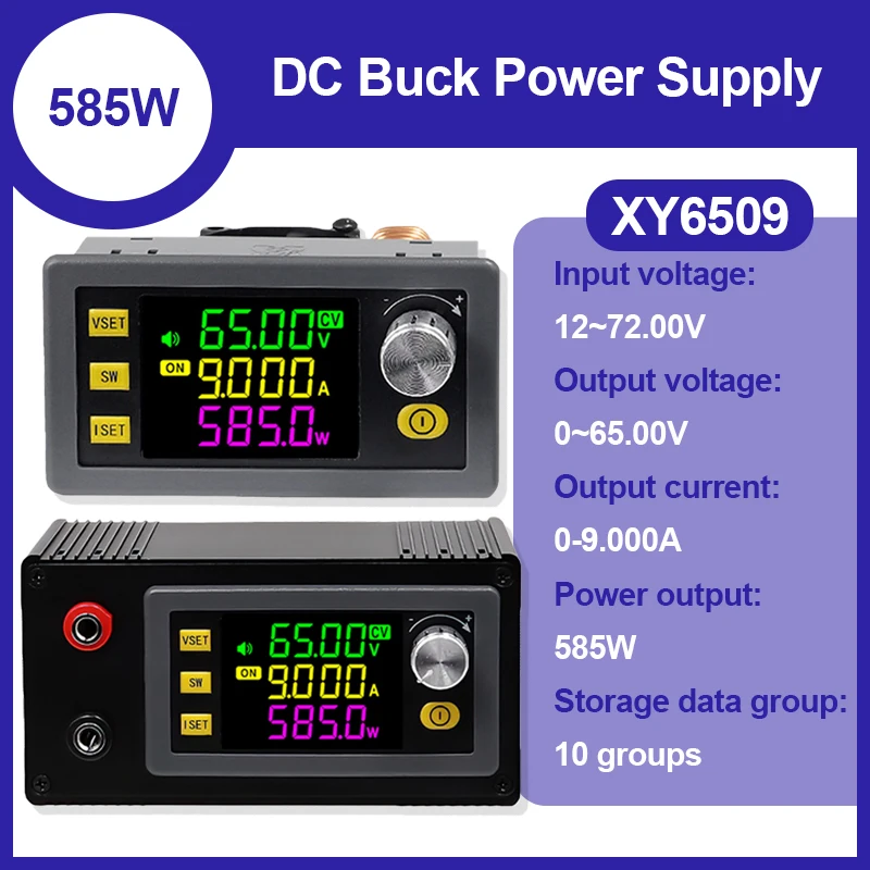 XY6506/XY6509 CNC Adjustable DC Buck Power Supply Constant Voltage Constant Current Solar Charging Module 0-65V 6A/9A 390W/585W