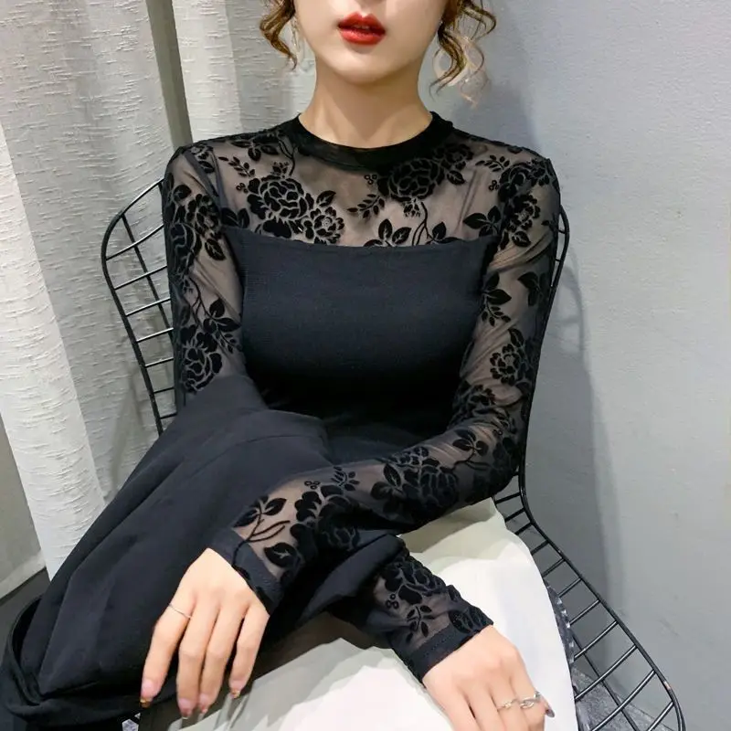 

Women Clothes Fashion Simplicity Solid Color O-neck Long Sleeve T-Shirt Women's Trend Elegant Temperament All-match Casual Tops