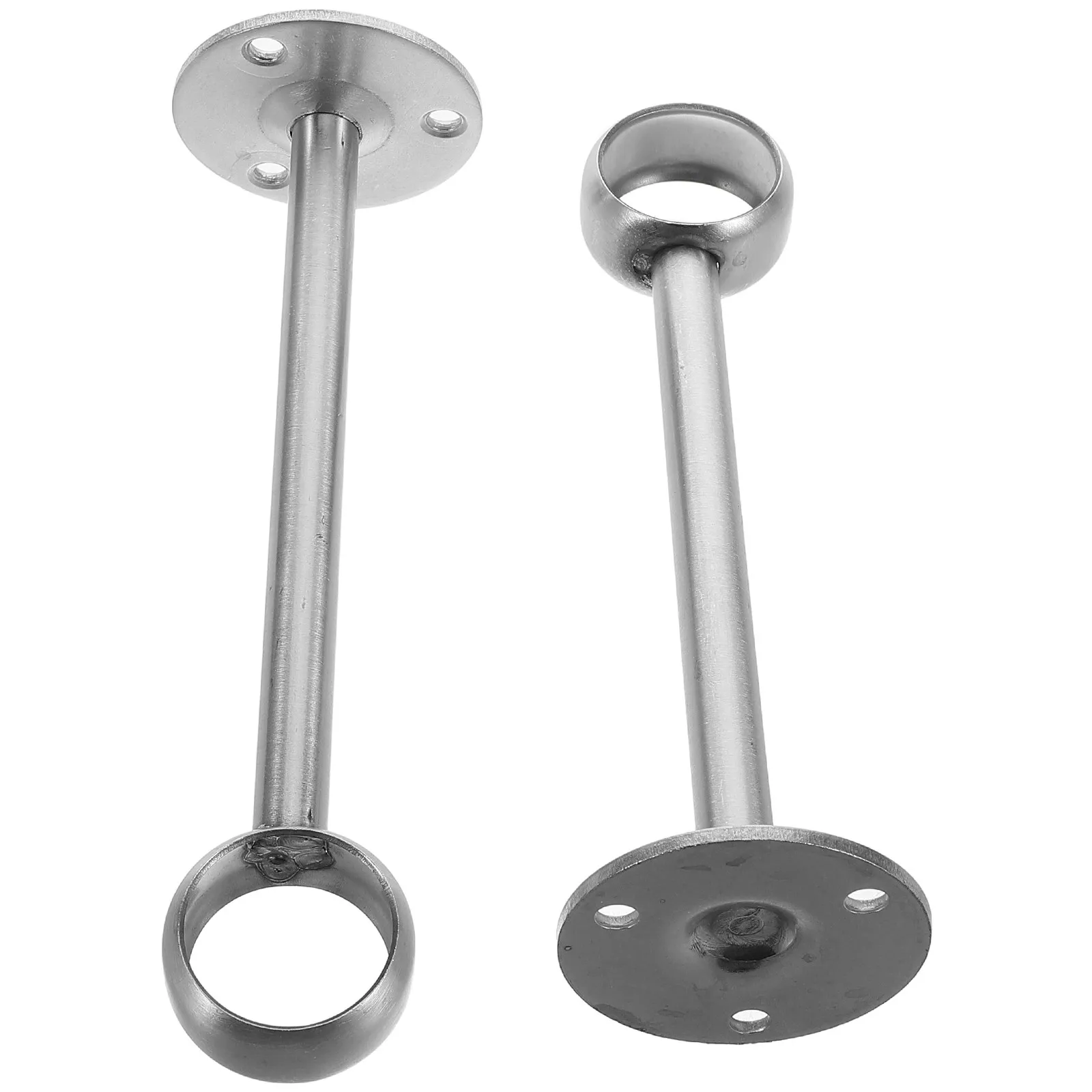 

2pcs Thickened Stainless Steel Curtain Rod Brackets Round Head Ends Curtain Rod For Hanging Shower Curtain 15x4.5cm