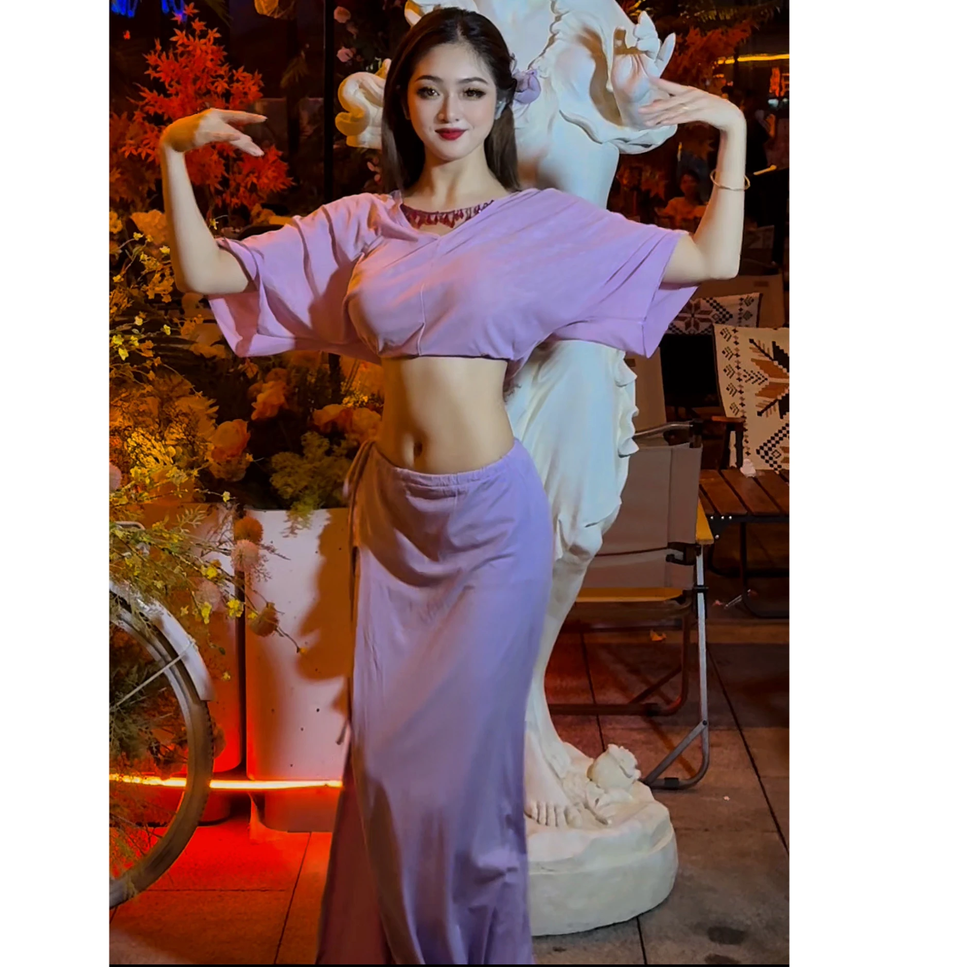 2025 trajes de desempenho de dança do ventre para mulheres sexy temperamento prática conjunto para iniciantes roupas de treinamento de emagrecimento avançado