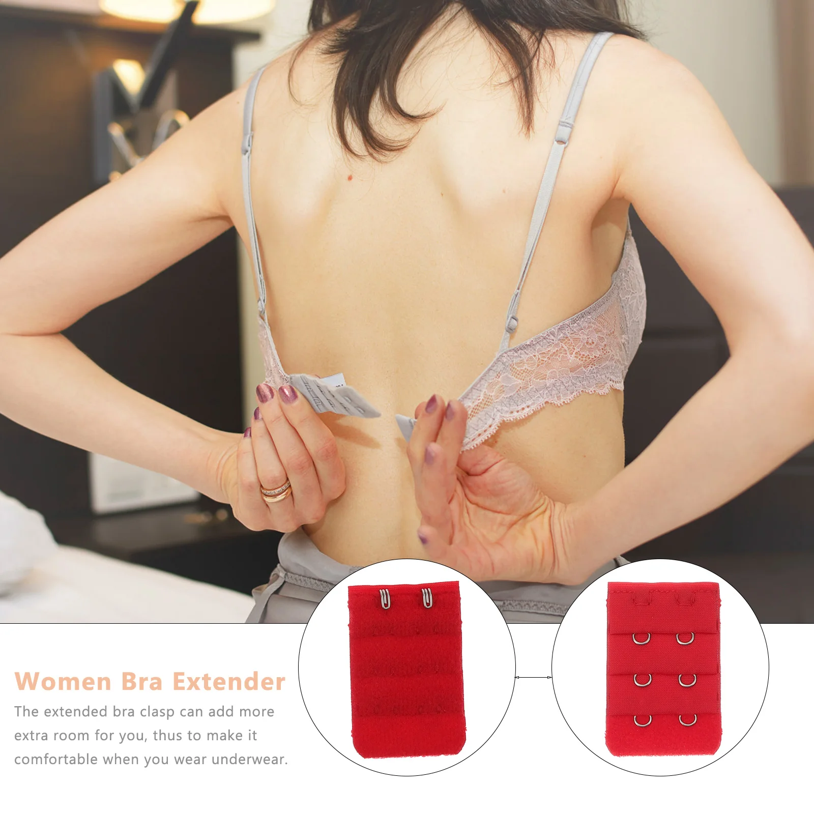 10PC Brassiere Extenders Stretchy\'S Brassiere Extenders Stretchy\'s Narrow 3 Rows 2 Brassiere Underwear Accessory Adjustable