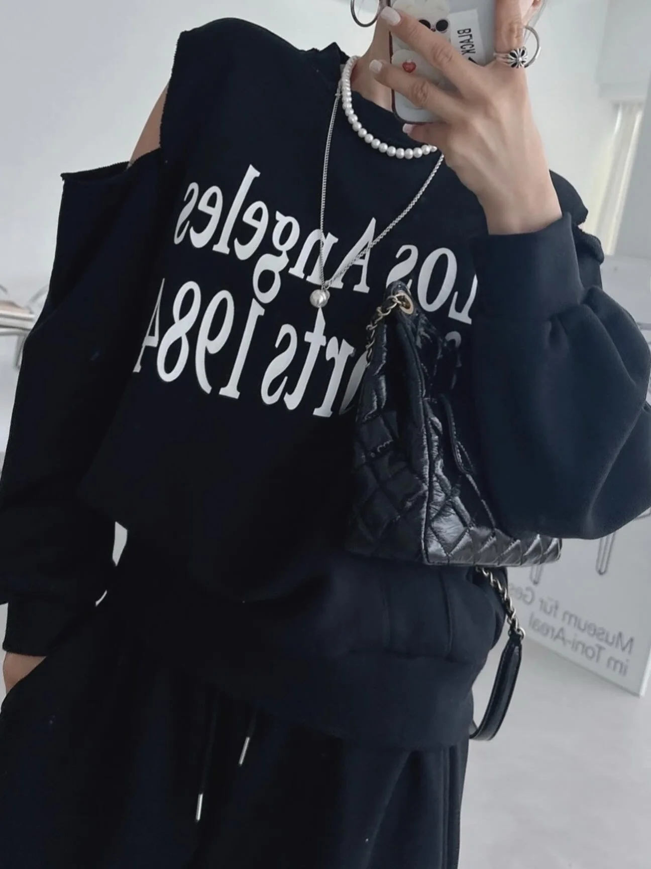 

oulder-Open Sweatirt with Letter Print Street Sle Women's Knitwear Spring Autumn Pure E-commerce S Chinese Origin