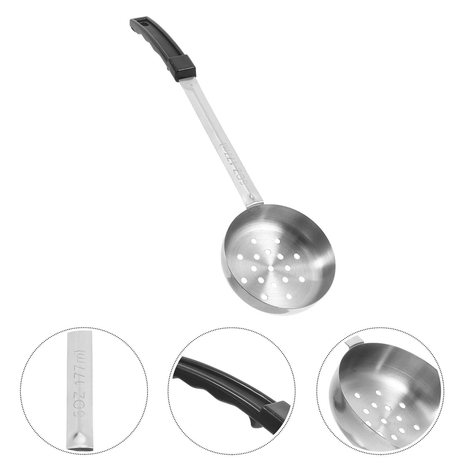 

Stainless Steel Portion Control Ladle Slotted Spoon Kitchen Sauce Serving Spatula Long Handle Design Easy Stirring