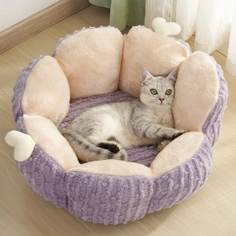 

Cats Bed Plush Houses Warm Beds Winter Dog Mat Habitats All Pet Supplies House Accessories Basket Puppy Products Kitten Goods