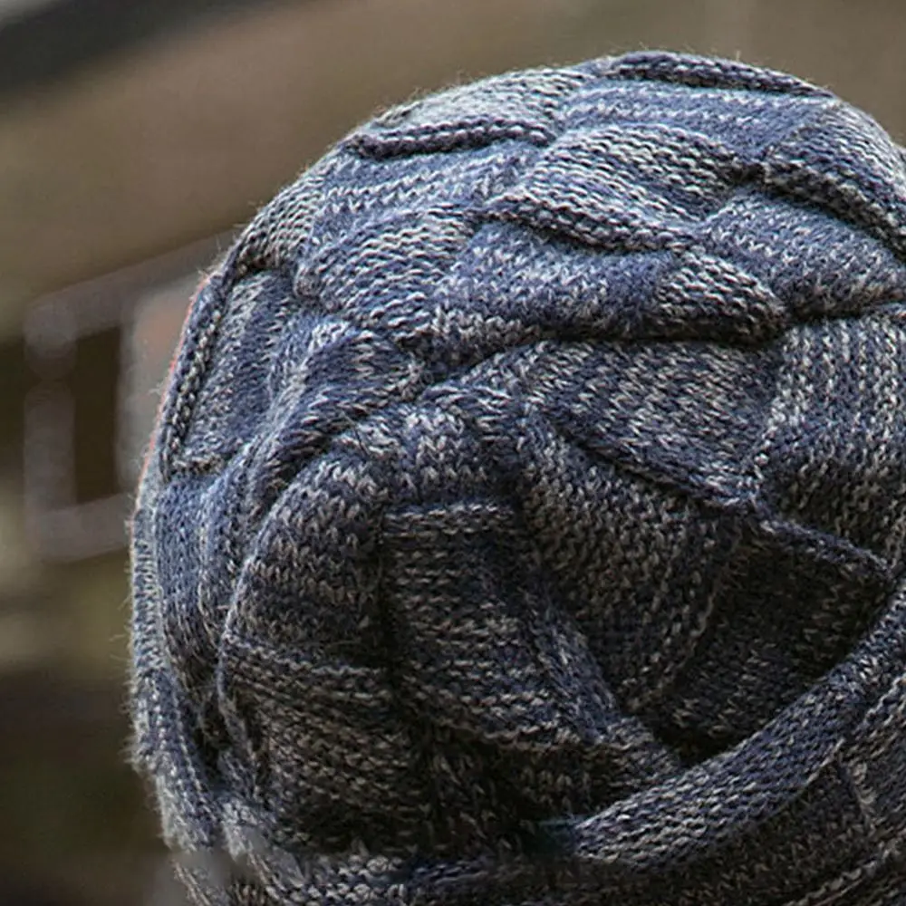 

Модная зимняя мужская шапка-бини, комплект шарфов, теплая вязаная шапка на толстой флисовой подкладке, шарф, теплая лыжная шапка