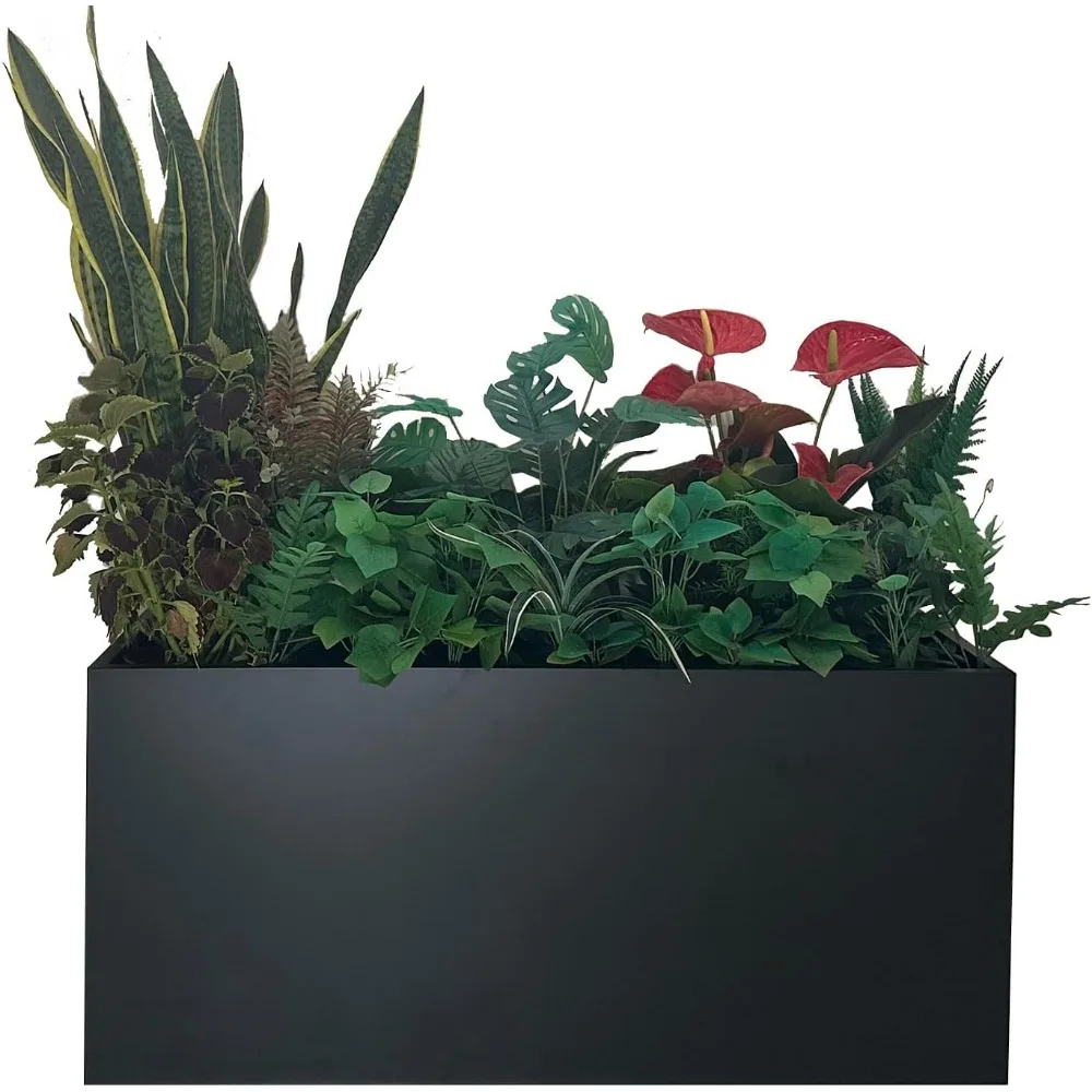 

40 L x 16 W x 18 H Metal Large Rectangular Planter - Long Planter Box for Outdoor Patio/Porch Planter Boxes Outdoor Modern Desig