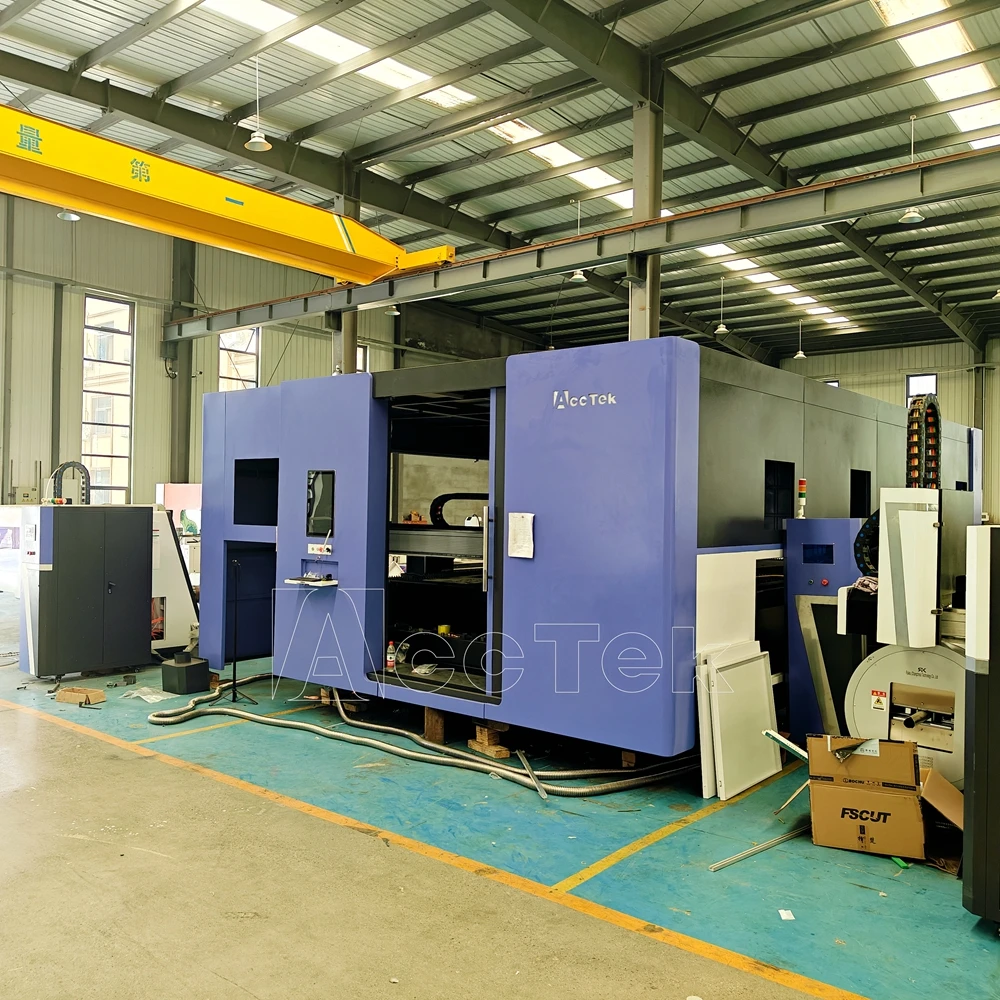 3000mm x 1500mm 12000W Full Enclosed CNC Fiber Laser Cutting Machine for Metal Cutting