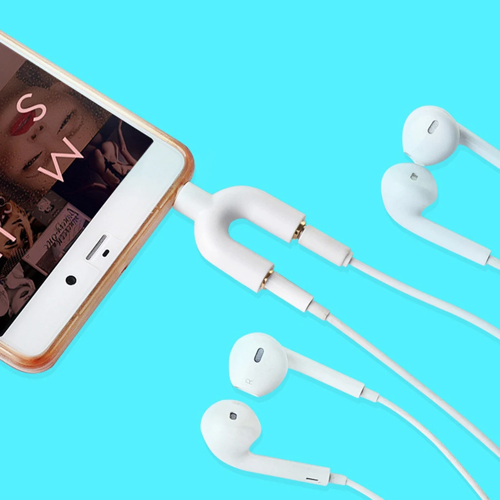 3.5mm Audio Adapter Splitter Gold Plated Connectors Stereo Extension Cable for Music Sharing Compatible Devices