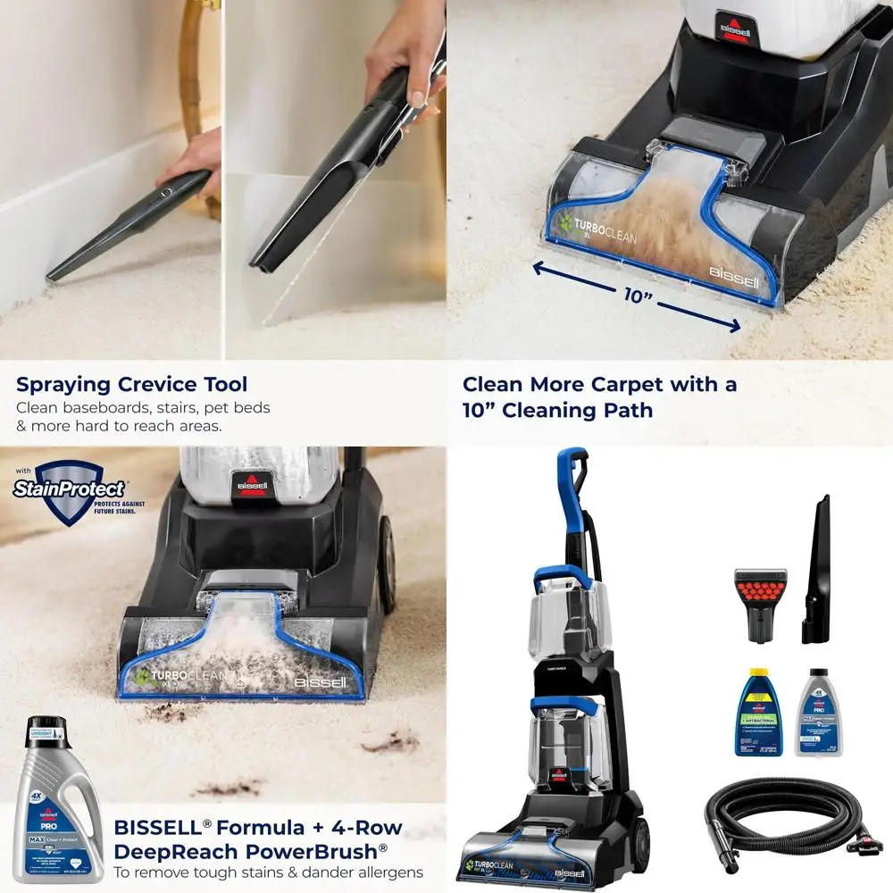 

Пылесос для чистки ковров Upright Carpet Cleaner XL для владельцев домашних животных с насадкой для удаления пятен и чистящей формулой