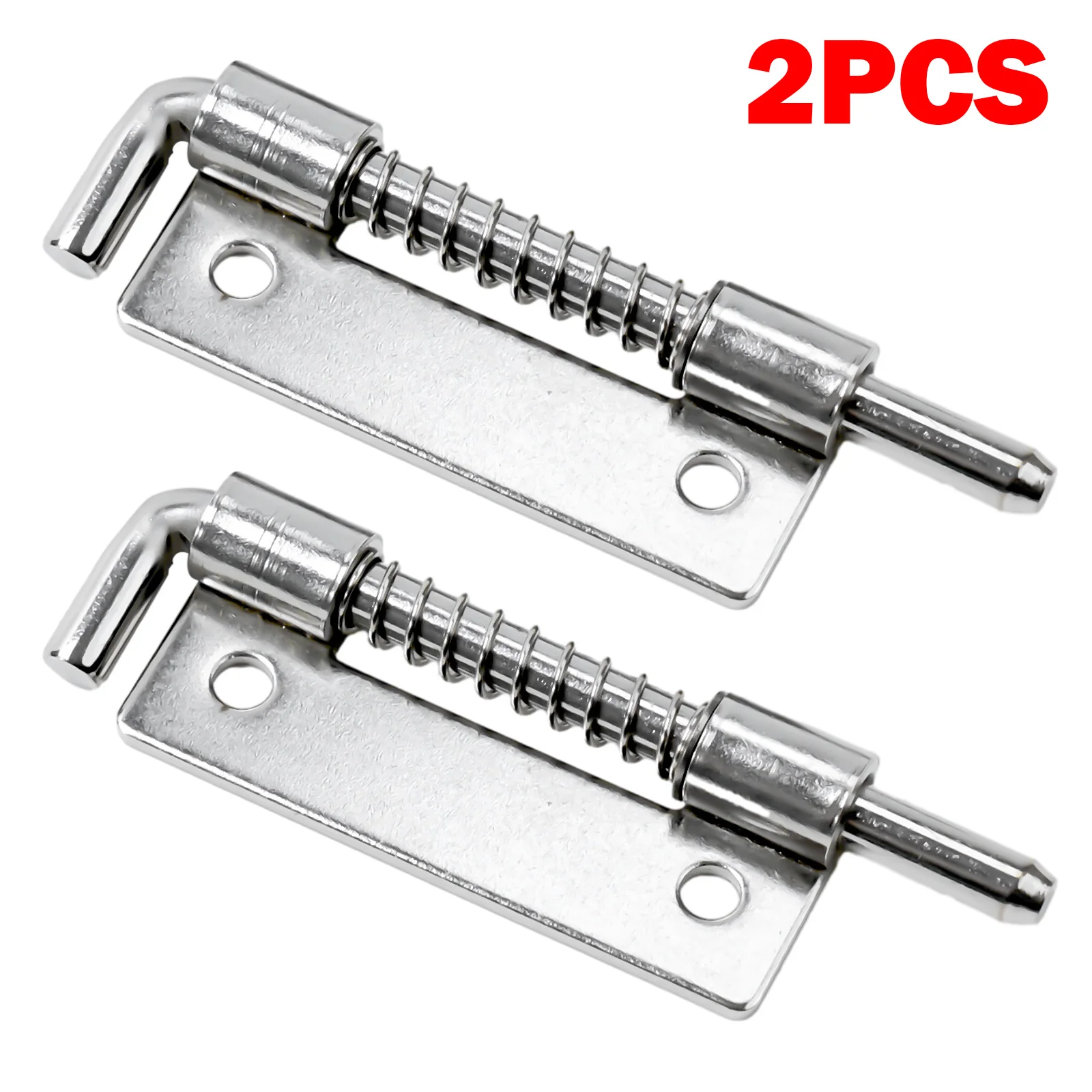 2PCS Spring Loaded Latch Pin 304 Stainless Steel Silver Window Cabinet Hinges Security Door Bolt Latch For Household Hardware