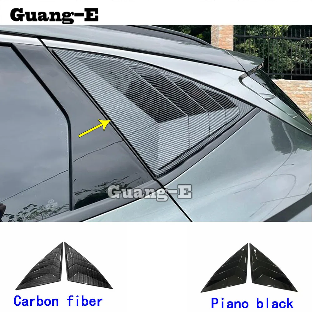 

For Hyundai Tucson L 2021 2022 Car Sticker Cover Rear Tail Spoiler Side Triangle Wing Window Bezel Trim Frame Panel Parts 2pcs