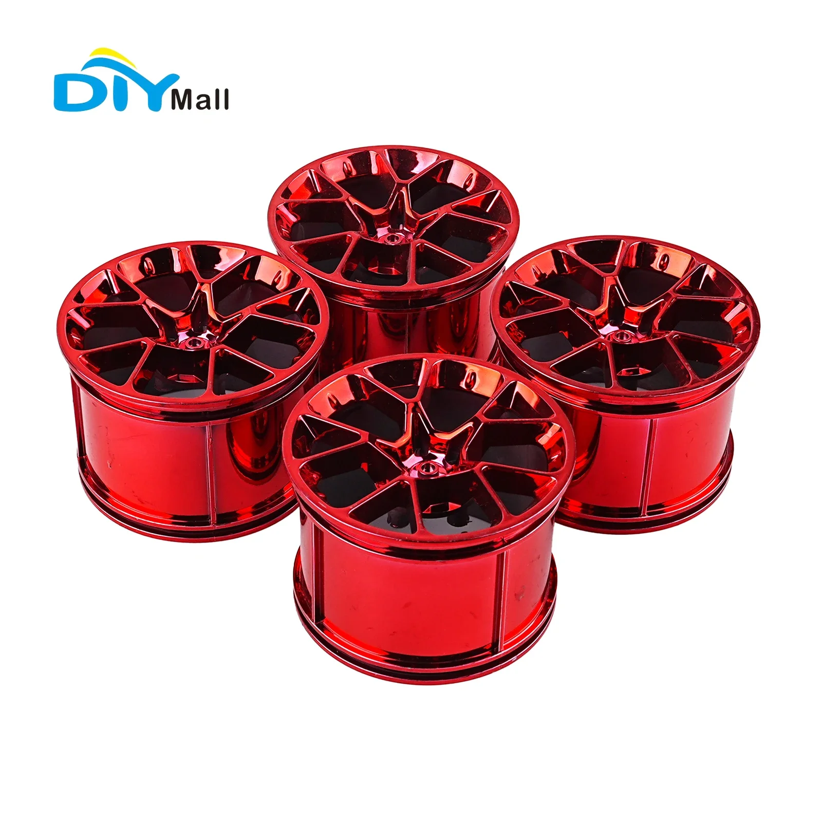 4PCS red electroplated wheel hub compatible with legoeds MOC 20086