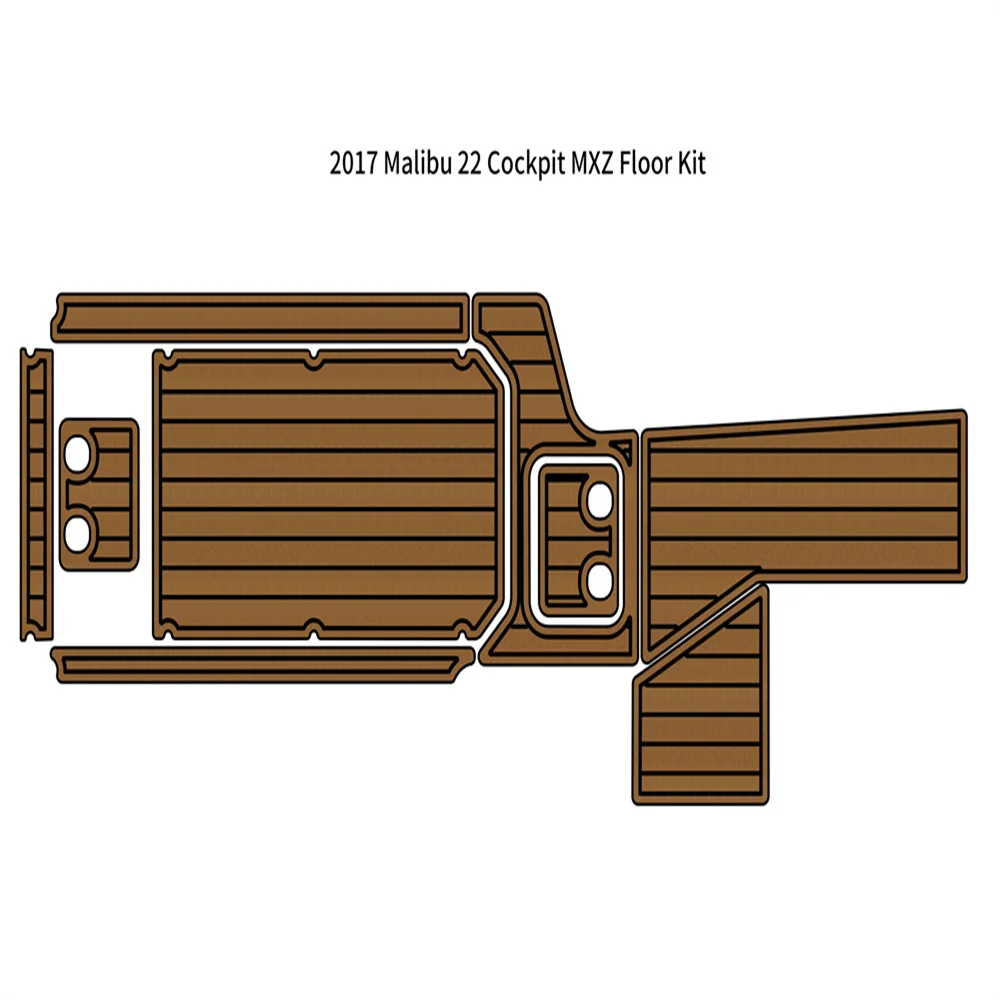 

2017 Malibu 22 MXZ Cockpit Floor Kit Pad Boat EVA Foam Faux Teak Deck Floor Mat