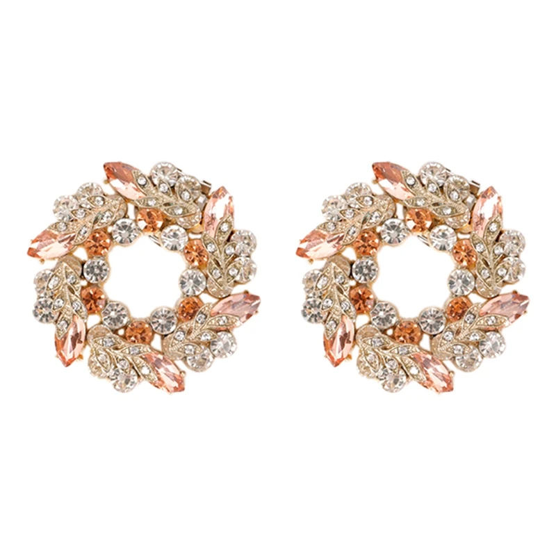 2ชิ้นที่หนีบส้นสูงสำหรับเจ้าสาวในงานแต่งงานของผู้หญิงกิ๊บประดับพลอยเทียมแวววาว