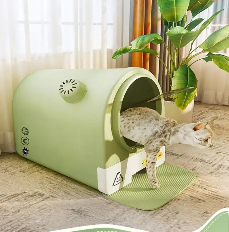 Fully Enclosed Odor Proof Cat Litter Box,super Large Drawer Type Cat Toilet with Shovel,spattering Oversized Cat Litter Box