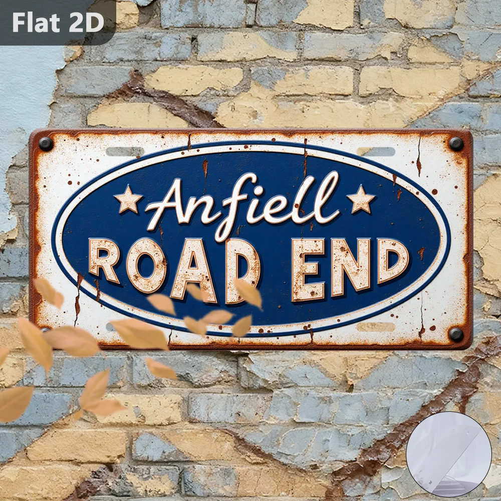 2D Flat, 1pc Anfield Stadium Metal Wall Plate - Vintage Themed Gift Suitable for Home, Garage Decor, Christmas, Easter, Father'