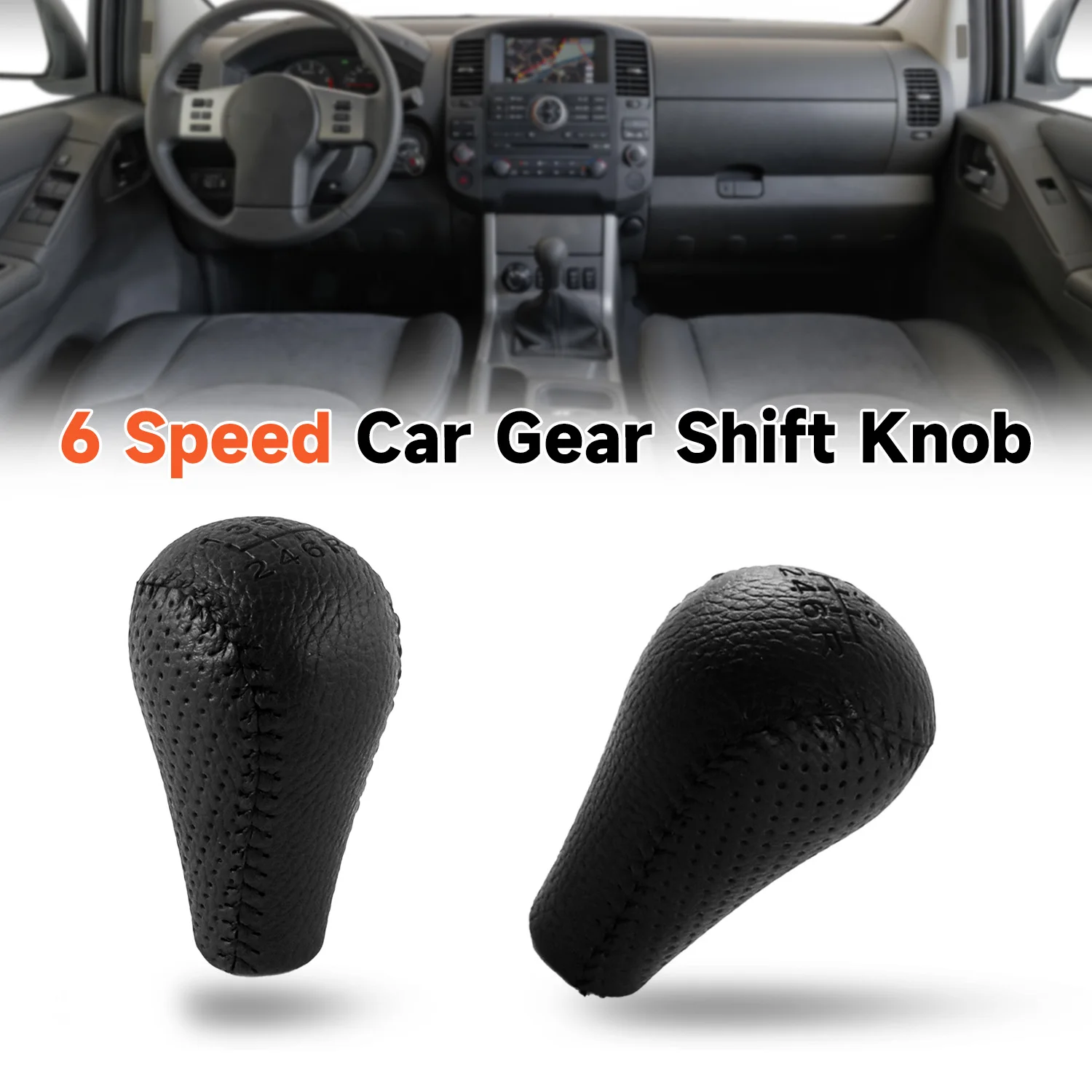 1PC 6 Speed Car Gear Shift Knob For 2005-2015 Nissan Navara D40 Frontier Double Cab 32865-EB30B 32865EB30B 3286540U00 Car Parts