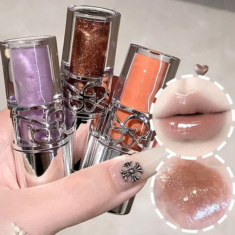 Transparent Moisturizing Lip Gloss Hydrating Drying Lips Mirror Lipstick Makeup Crystal Lip Oil Mirror Lip Glaze Tinted Plumper