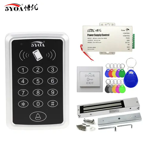 5YOA RFID Access Control System Electronic Gate Opener Home Garage Set Eletric Magnetic Smart Door Lock Kit Automatic Controller